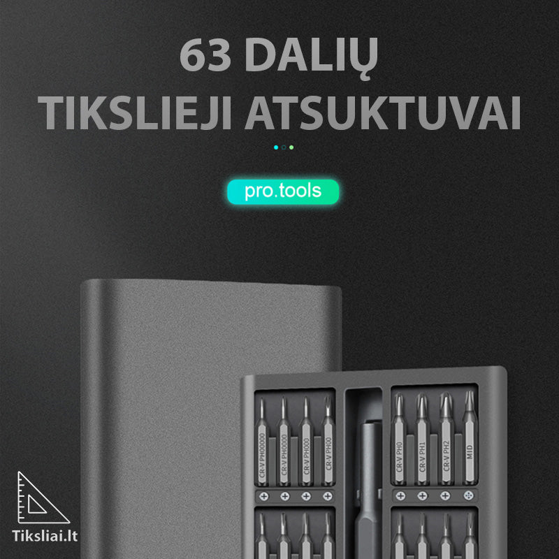 63 Parts, screwdriver set