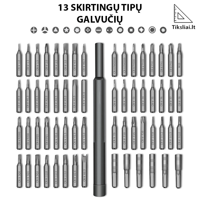 63 Parts, screwdriver set