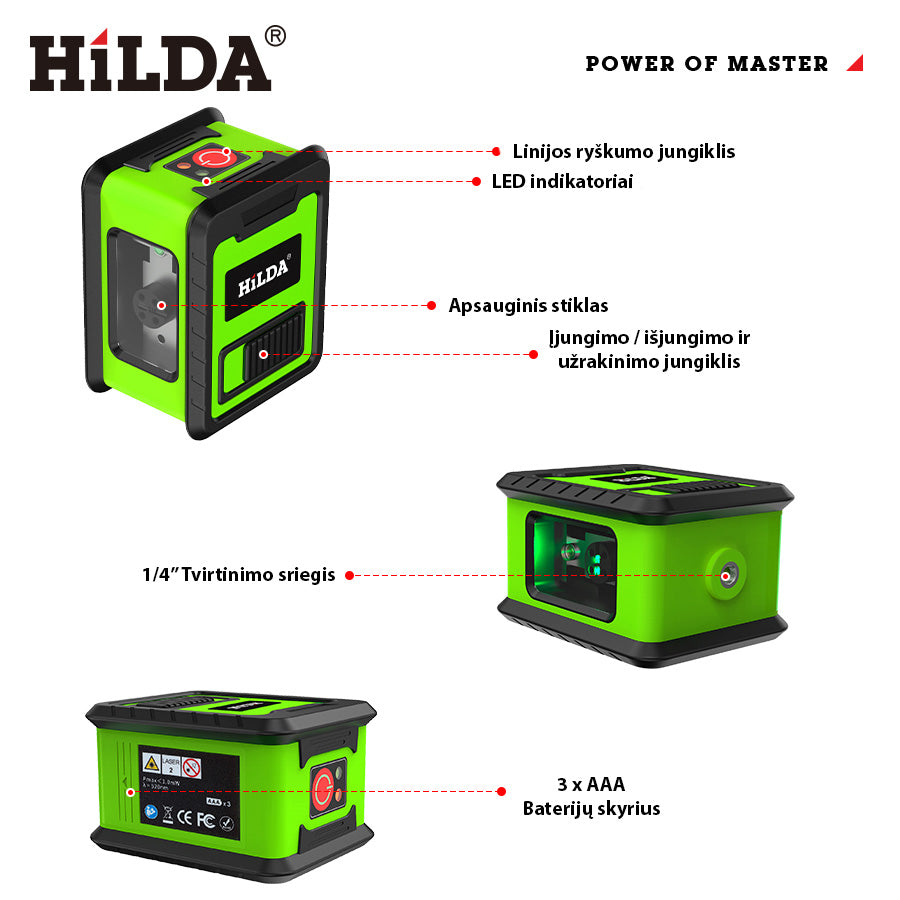 HiLDA 2D1, Kryžminis lazerinis nivelyras